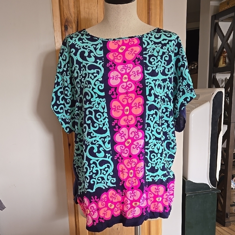 Lilly Pulitzer Marion Silk Top Womens Medium Large New With Tags